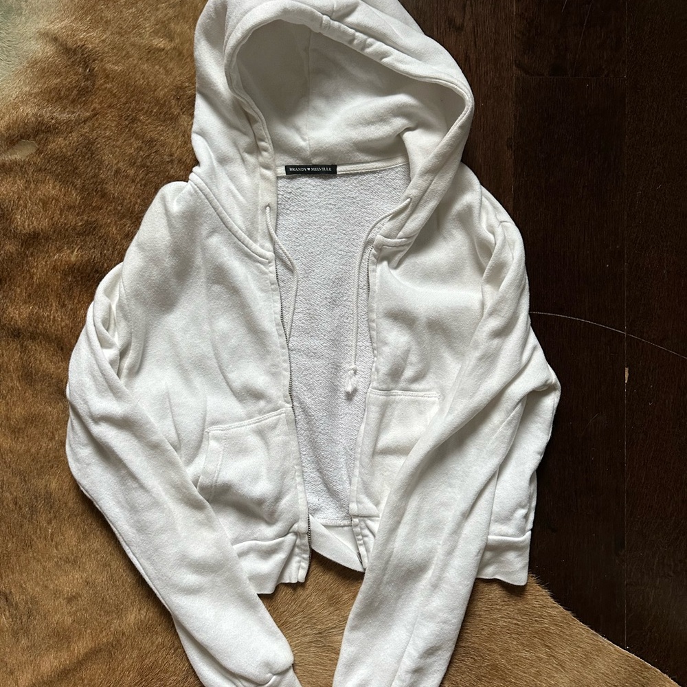 Brandy Melville Cream Hooded Jacket